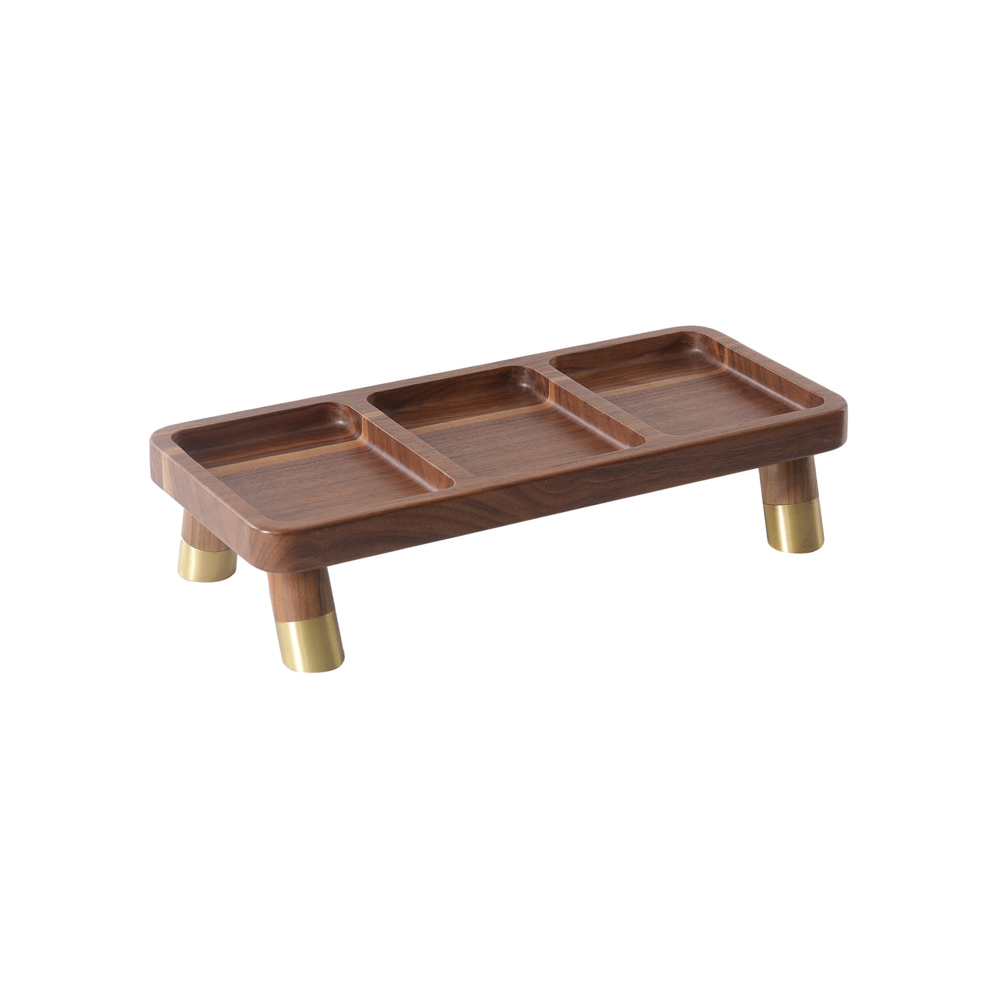 Brass Sabot  3 Compartment   Snacks Tray