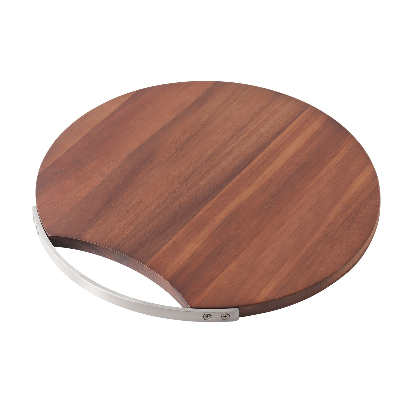 Metal Handle Round Cutting Board