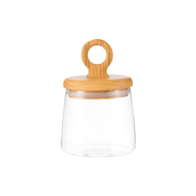 Ring Handle Glass Storage Jars with Airtight Lids