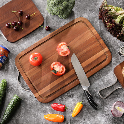 Metal Handle Cutting Board with  Handles