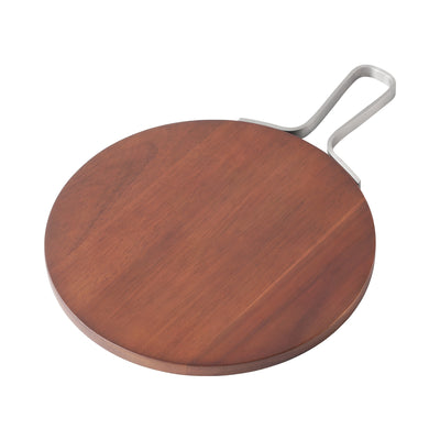 Metal Handle Round Cutting Board with Handles