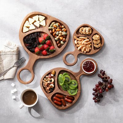 Ring Handle  3 Compartment   Snacks Tray