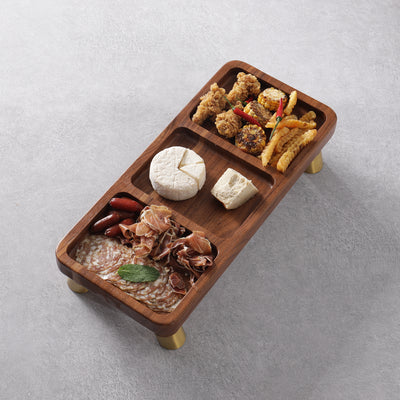 Brass Sabot  3 Compartment   Snacks Tray