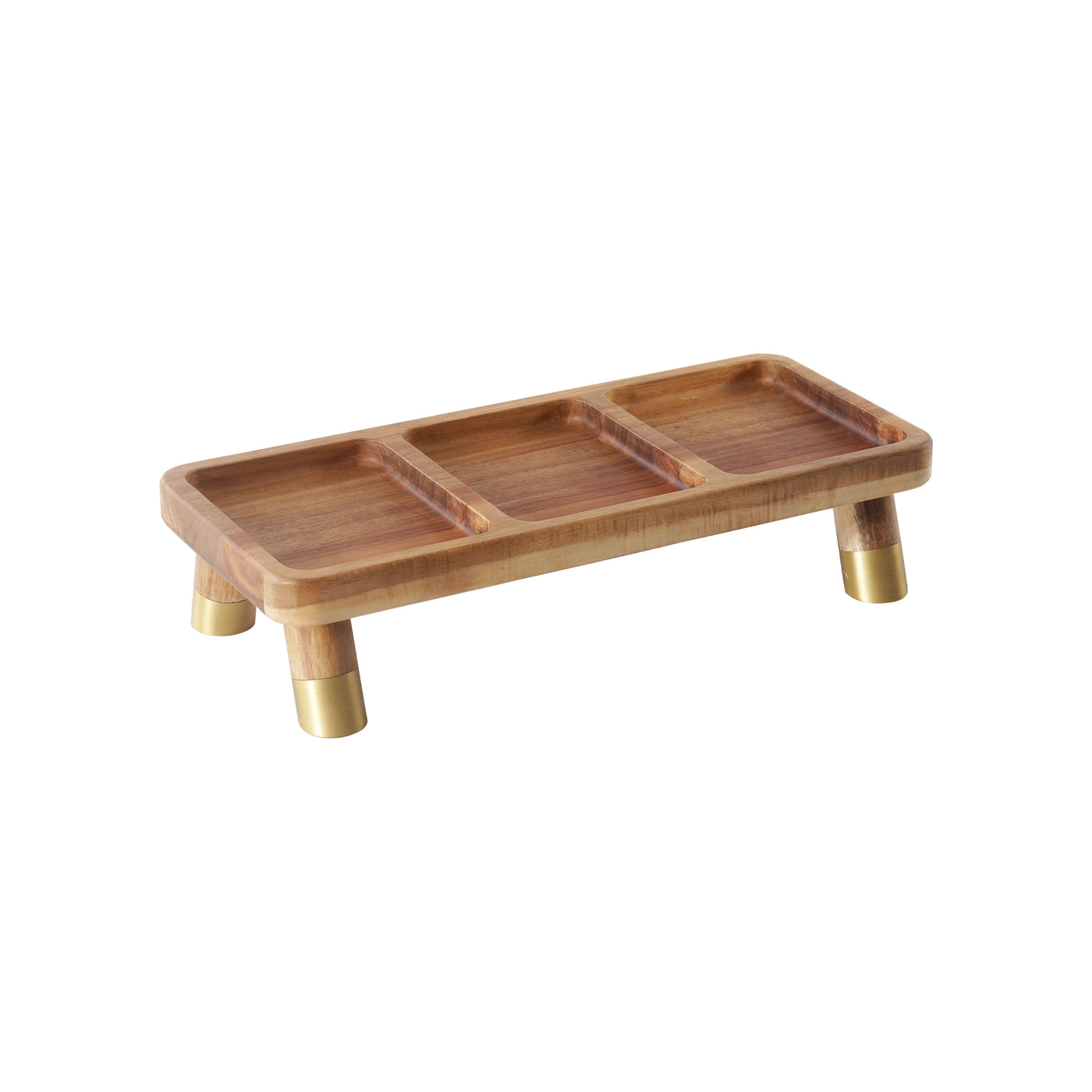 Brass Sabot  3 Compartment   Snacks Tray