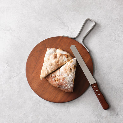 Metal Handle Round Cutting Board with Handles