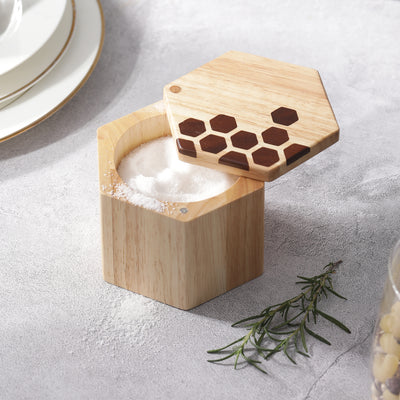 Hex Stars Salt or Spice Box with Swivel Cover