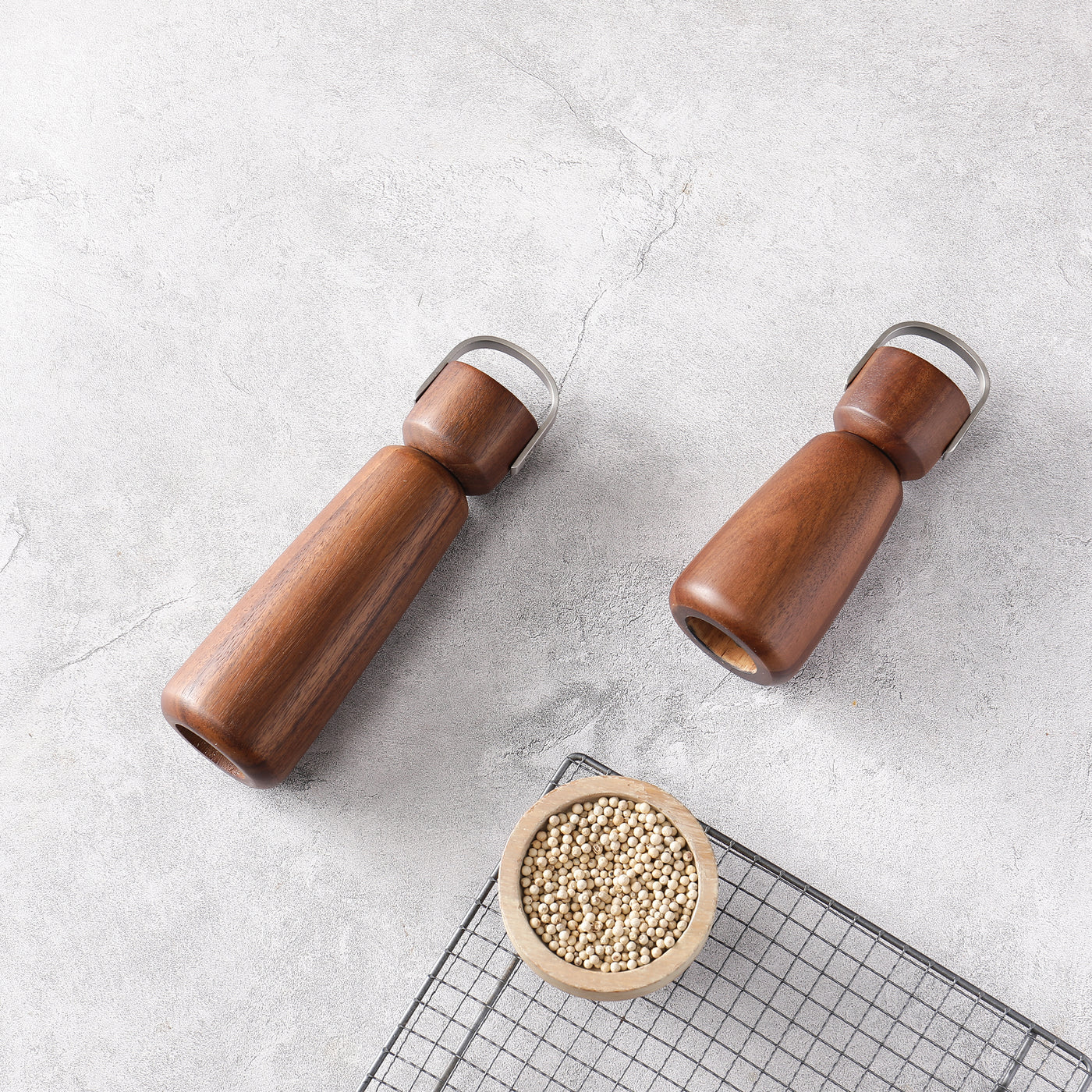 Metal Handle Salt and Pepper Shakers