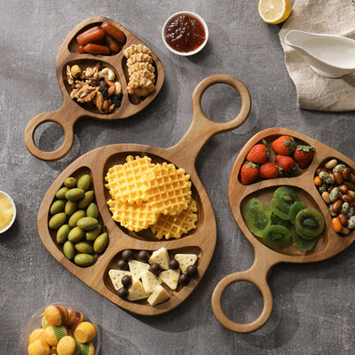 Ring Handle  3 Compartment   Snacks Tray