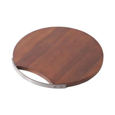 Metal Handle Round Cutting Board