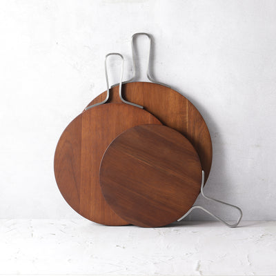 Metal Handle Round Cutting Board with Handles