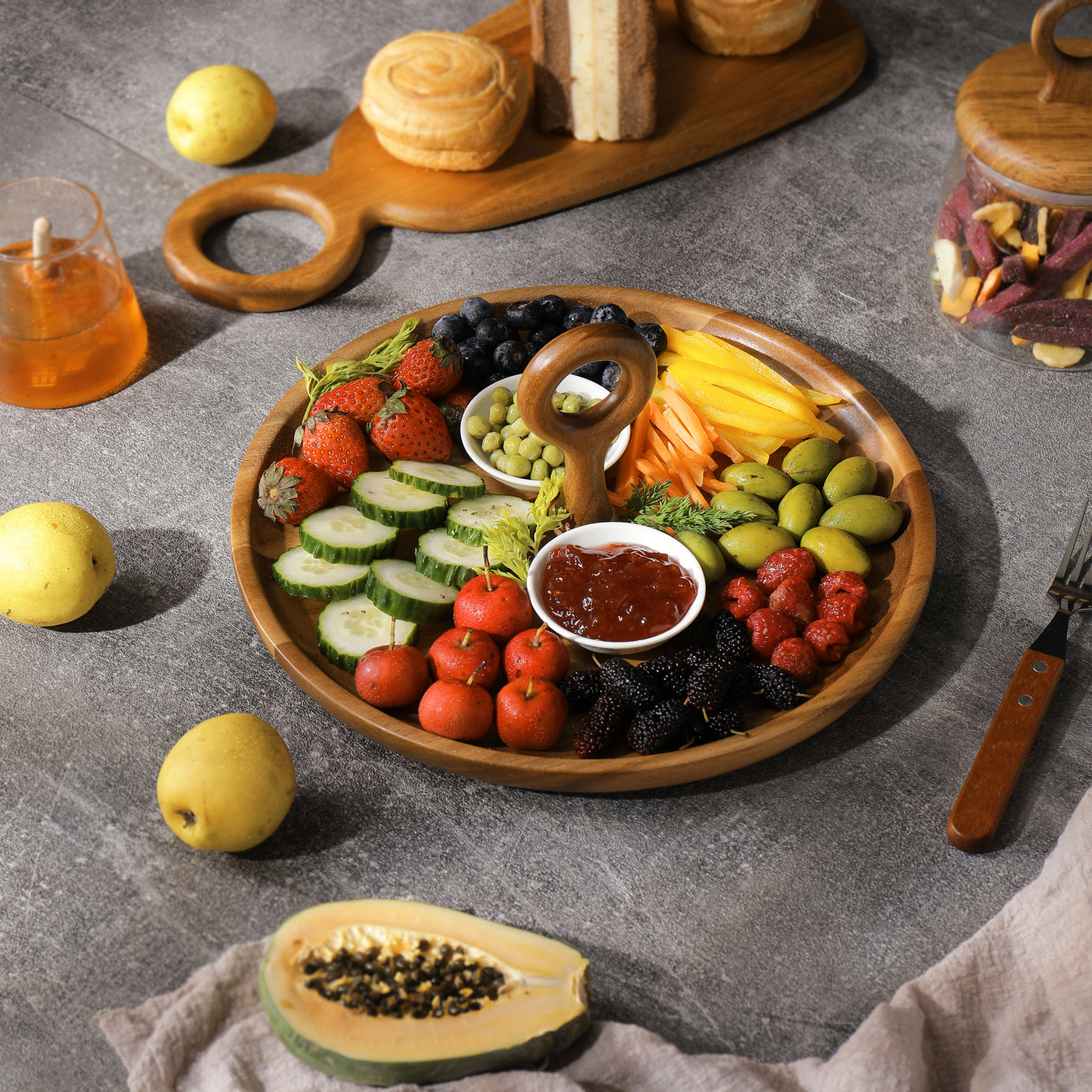 Ring Handle Snacks Plate