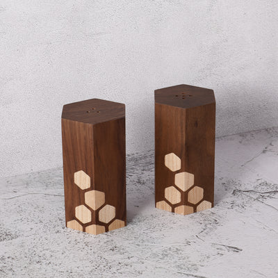 Hex Stars Salt and Pepper Shakers